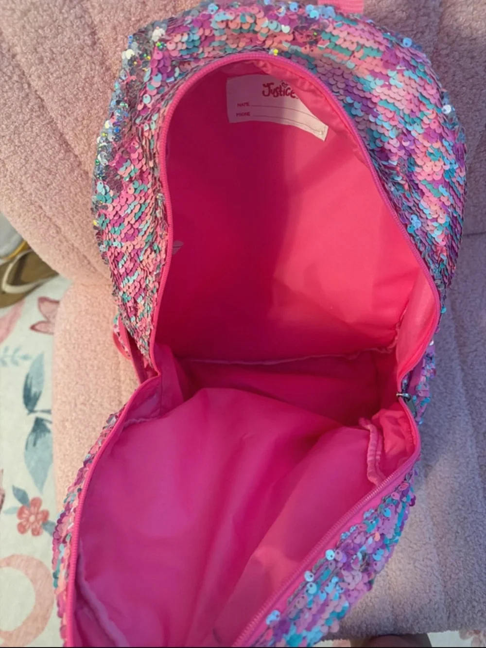Kids Sequin “S” Backpack from Justice